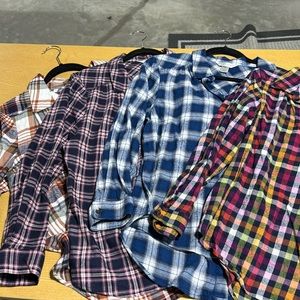 Lot of 4 Shirts! Petite Large Flannels